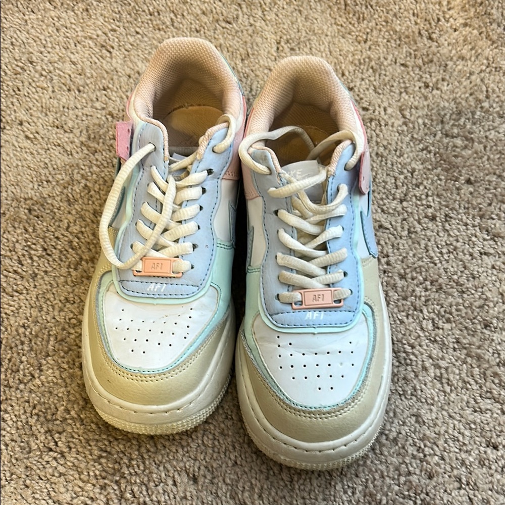 Nike Blue and Pink Retro Sneakers